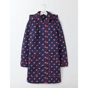 Boden Rain Parka Women's 2 Anya Waterproof Mac Navy Blue Red Polka Dot Rain Coat